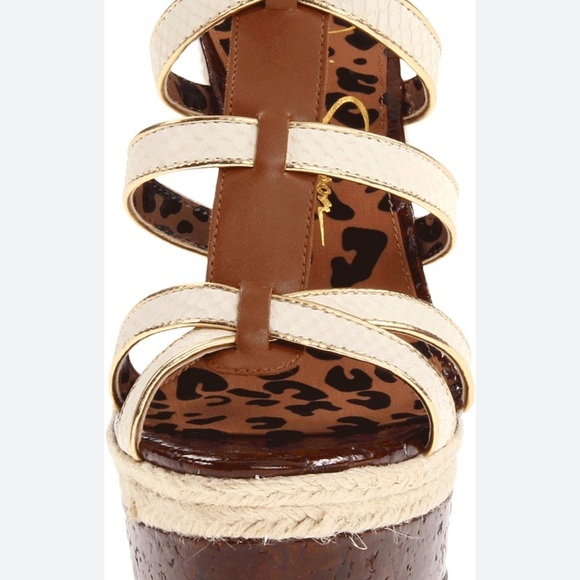 Jessica Simpson Brown and Cream Wedge/ platform wedges / Sandals size 7.5 - Picture 12 of 12